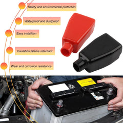 new 2 PCS Battery Terminal Cover, Soft Rubber Positive Negative Insulating 2 07FC0E-D4 - KOEEK
