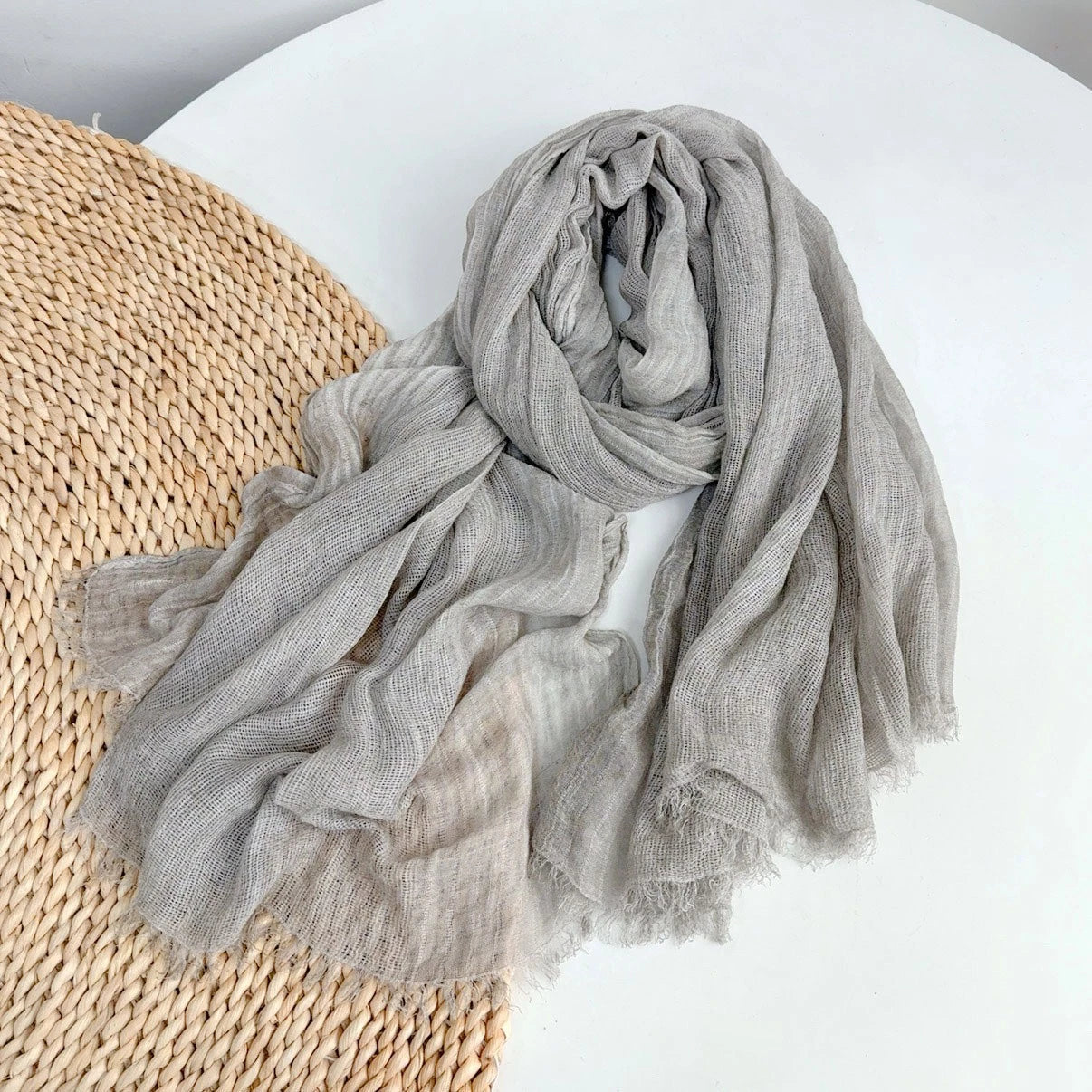Unisex soft Crochet Scarf Solid Color Autumn Neckerchief Shawl Wrap Bandana 07FC0E-D4 - KOEEK