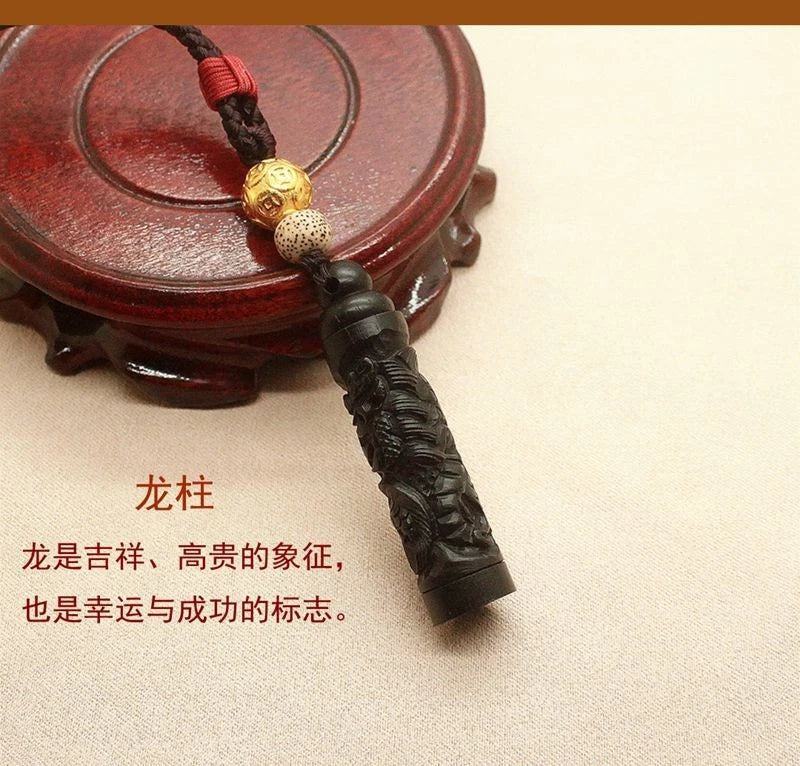 Sandalwood Dragon Pendant Sweater Chain Unisex Handmade Necklace Accessory Gift 07FC0E-D4 - KOEEK