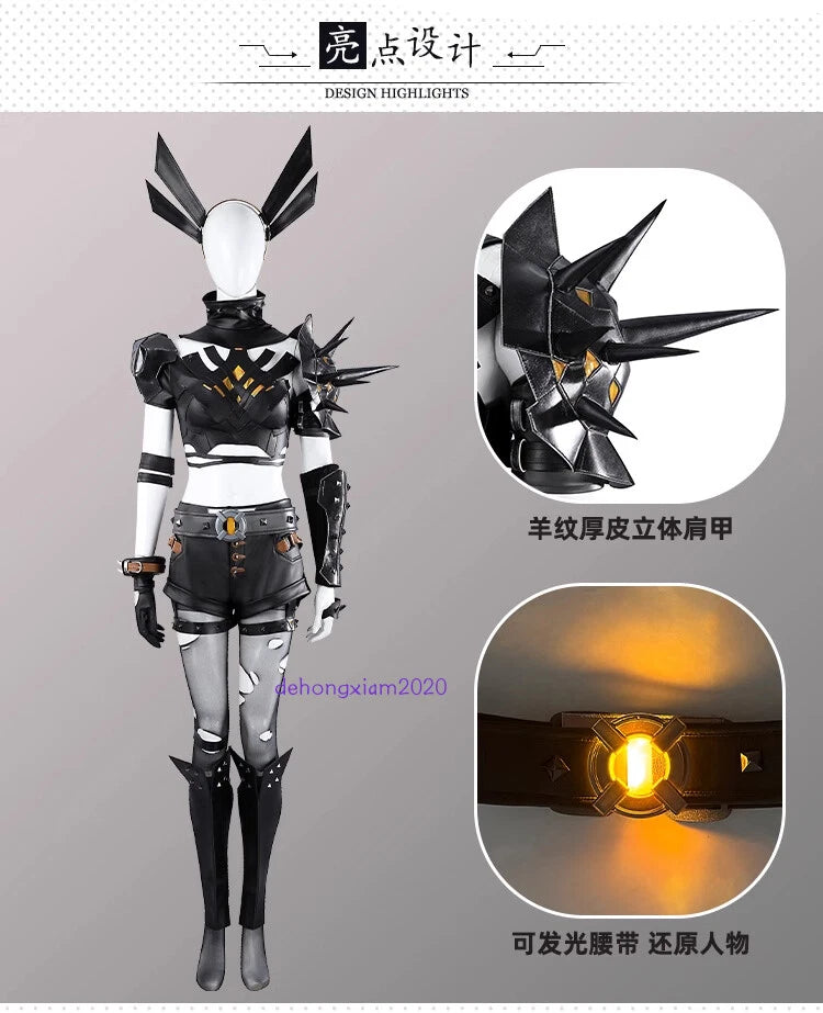 Marvel Rivals Magik‌ Cosplay Costume Outfit Halloween Women's Dress Full Set 07FC0E-D4 - KOEEK