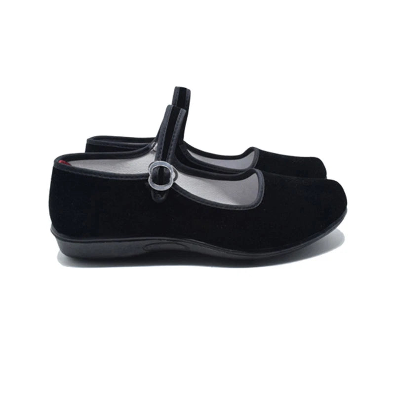 Women's Girls Chinese Black Cotton Shoes Ballerina Ballet Flats Shoes Slippers 07FC0E-D4 - KOEEK