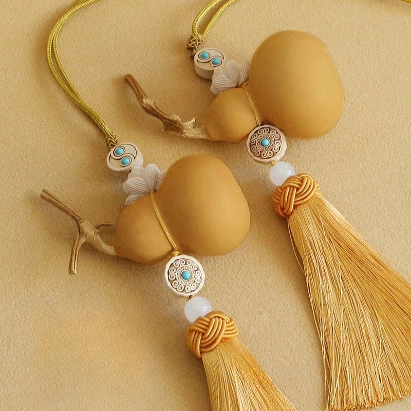 1Pc Chinese Retro Natural Calabash Pendant Five Emperors' Money Pendant Hangings 07FC0E-D4 - KOEEK