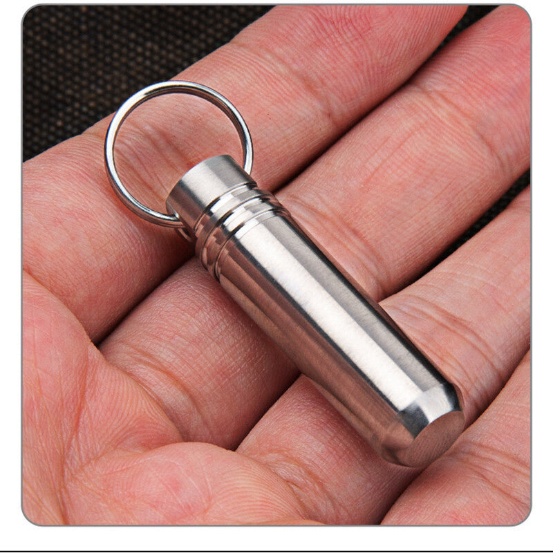 EDC Titanium Alloy Outdoor Travel Survival Waterproof Container Pill Storage Box 07FC0E-D4 - KOEEK
