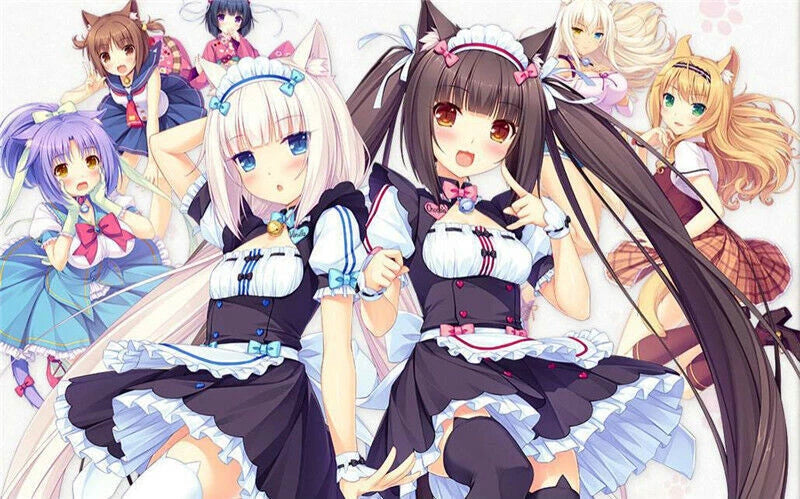 Nekopara Chocola Vanilla Kawaii Cat Maid Cosplay Costume Dress Full set Access 07FC0E-D4 - KOEEK