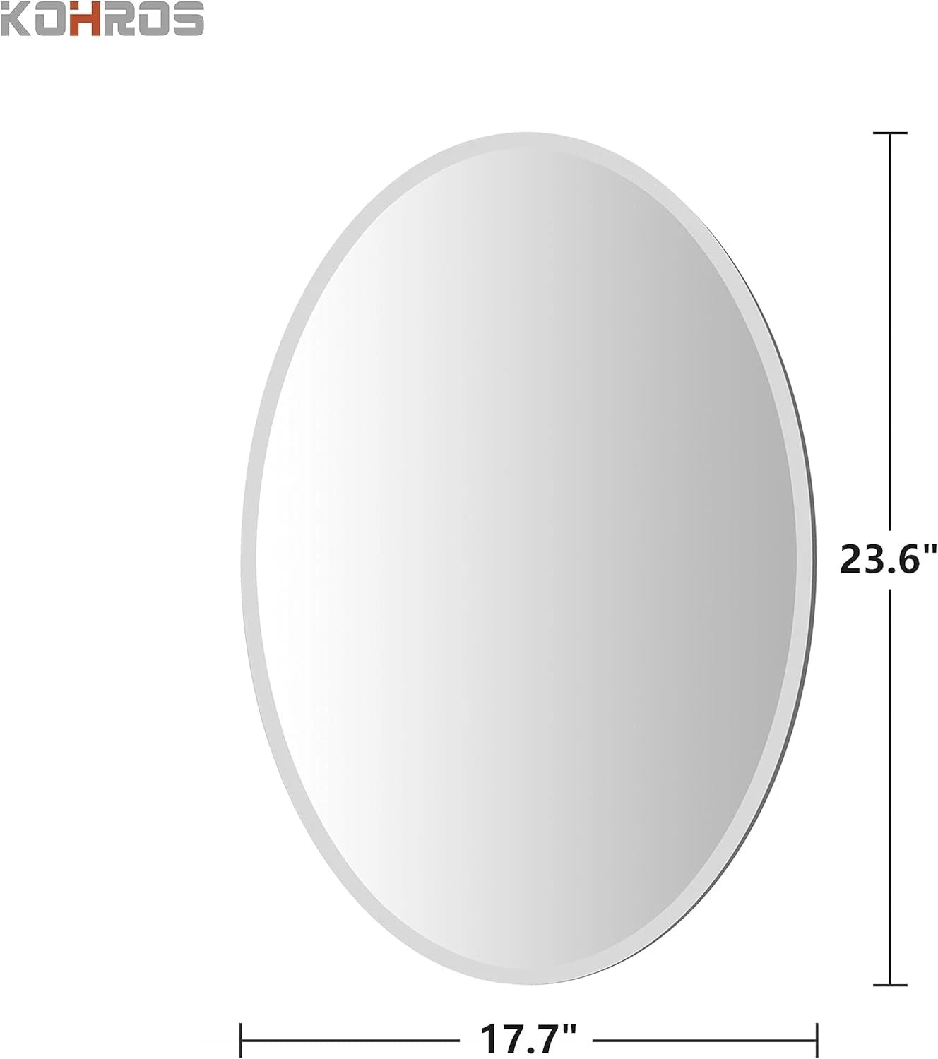 Bathroom Mirror for Over Sink-Oval Frameless Mirro -Beveled Polished Wall Mirror 07FC0E-D4 - KOEEK