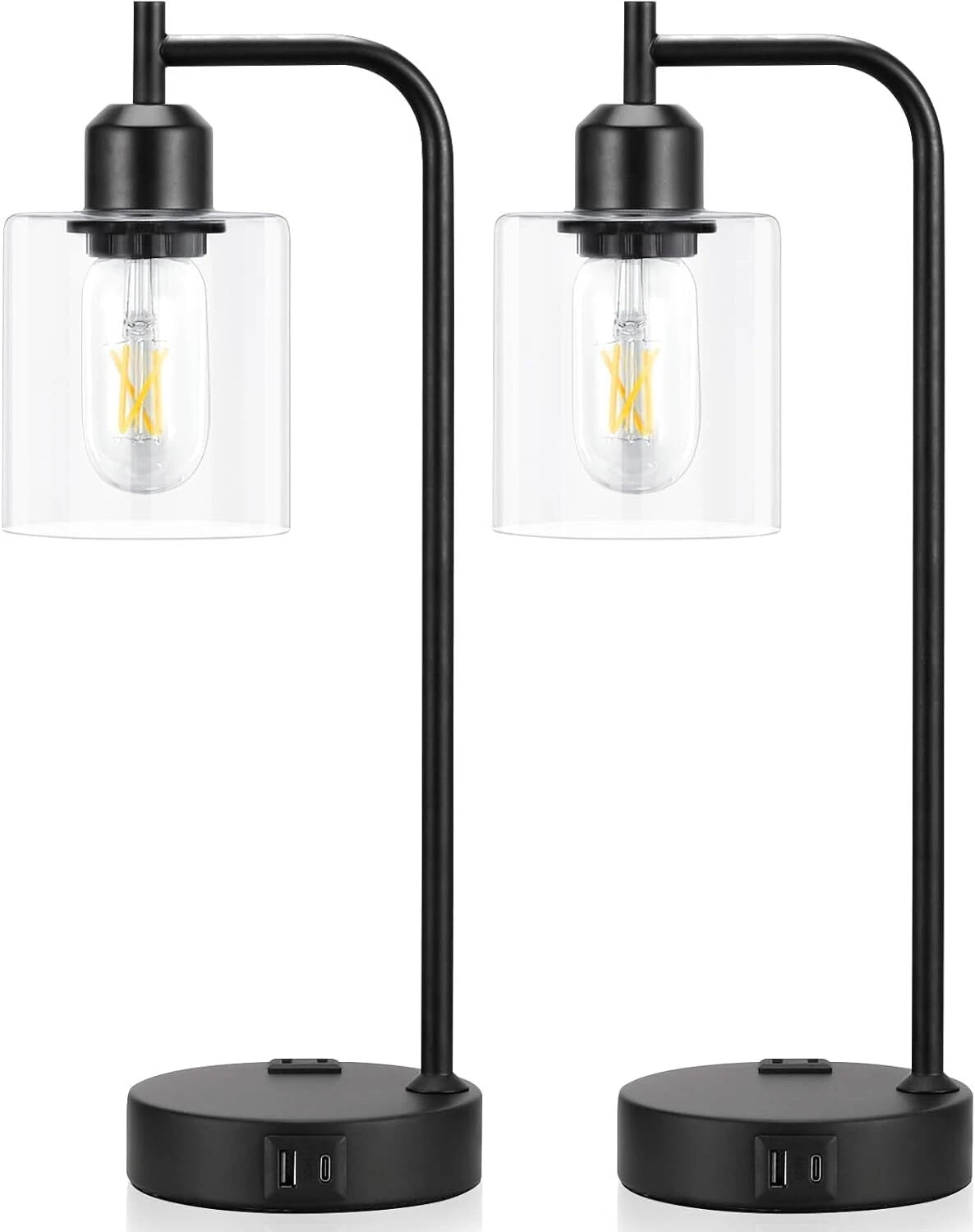 Industrial Touch Table Lamps for Bedrooms Set of 2 - 3-Way Dimmable Nightstand 07FC0E-D4 - KOEEK