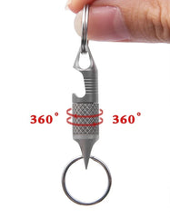 EDC Titanium Alloy Multi Tools Keychain Portable Double Keyrings Pendant Opener 07FC0E-D4 - KOEEK