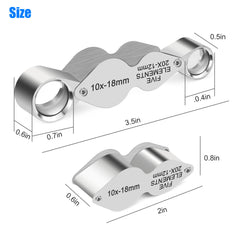 10X 20X forstørrelsessmykker Øjenglasforstørrelsesglas Optisk linse Juveler-løkkelomme