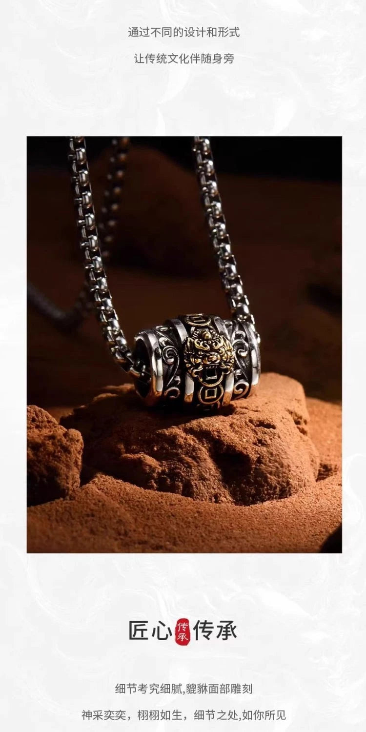 Pixiu Necklace Men's  Bead Pendant Chinese Style Gift 07FC0E-D4 - KOEEK