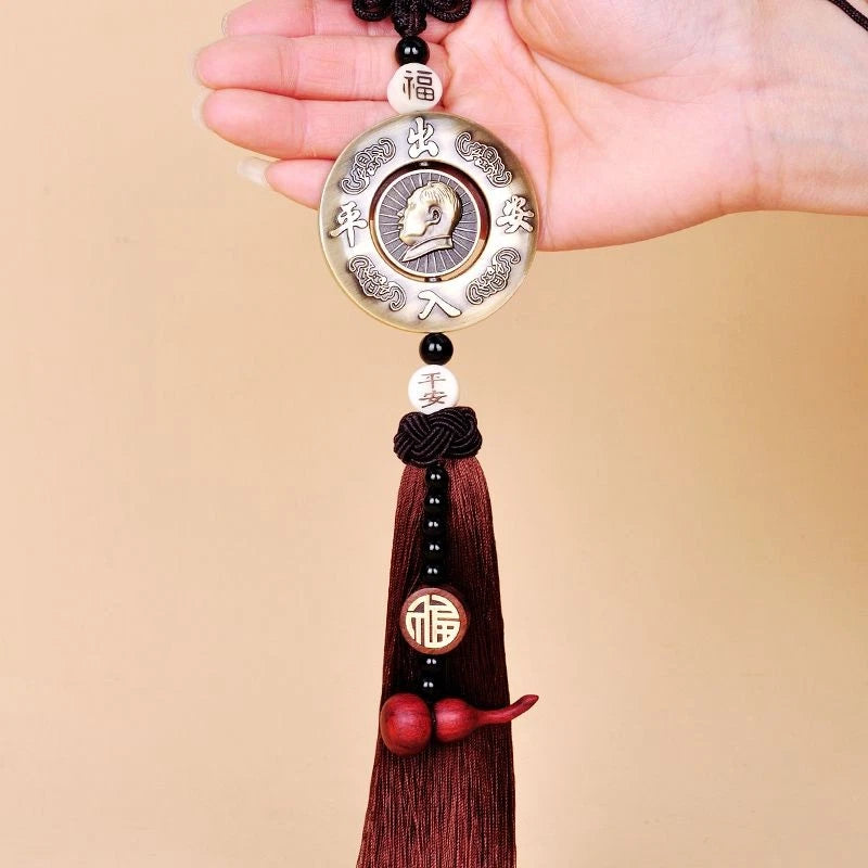 Leader Portrait Hanging Pendant Car Rearview Mirror Copper Plated Amulet 07FC0E-D4 - KOEEK