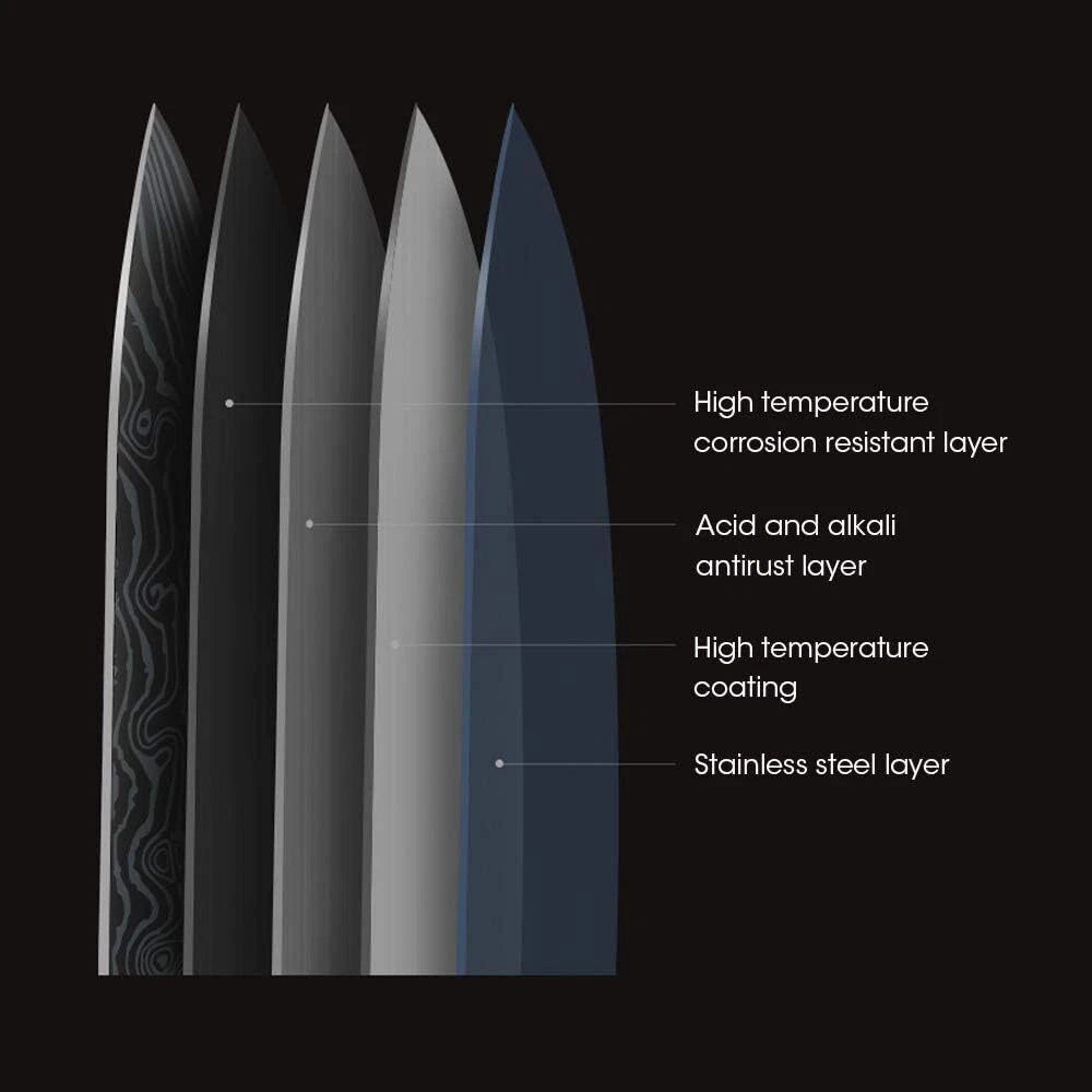 Professional Kitchen Knives High Carbon Stainless Steel Chef's Knife Set 07FC0E-D4 - KOEEK