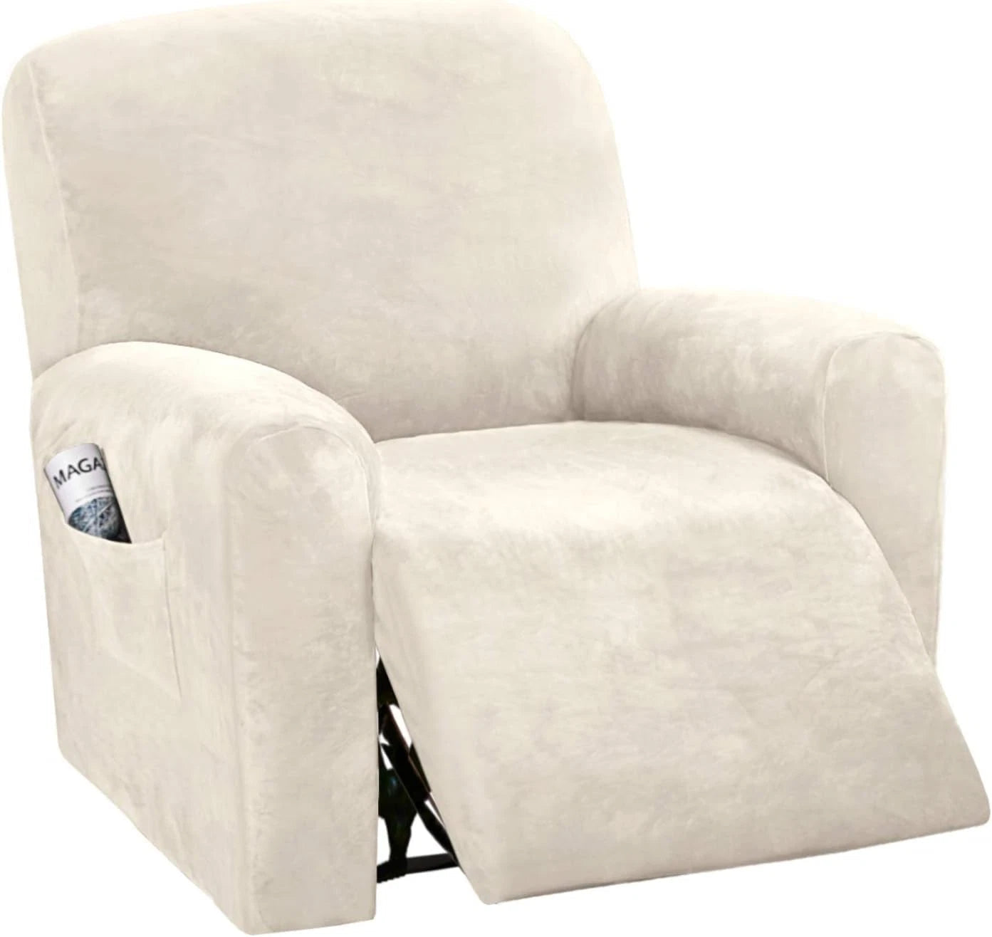 Velvet Stretch Recliner Couch Covers 4-Pieces Style Recliner Chair Covers 07FC0E-D4 - KOEEK