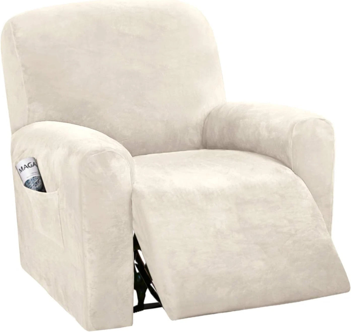 Velvet Stretch Recliner Couch Covers 4-Pieces Style Recliner Chair Covers 07FC0E-D4 - KOEEK