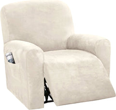 Velvet Stretch Recliner Couch Covers 4-Pieces Style Recliner Chair Covers 07FC0E-D4 - KOEEK