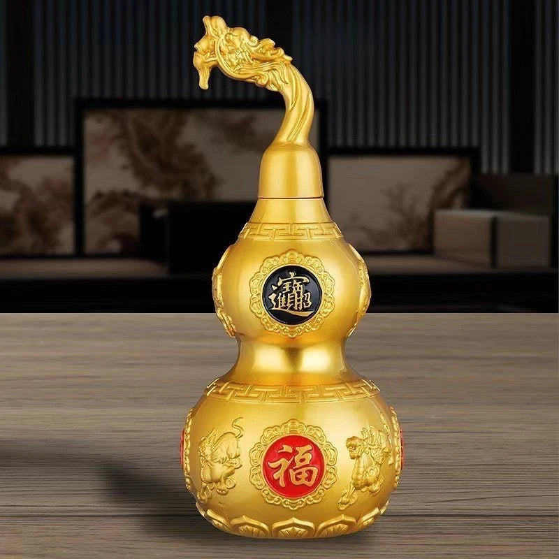 15.8cm Bagua Fu Lu Gourd Figurine Feng Shui Wealth Home Office Desk Decor Craft 07FC0E-D4 - KOEEK