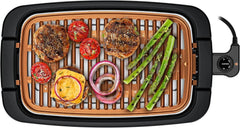 Smokeless Indoor Electric Grill, Copper, Extra Large, Non-Stick Tabletop Grill 07FC0E-D4 - KOEEK
