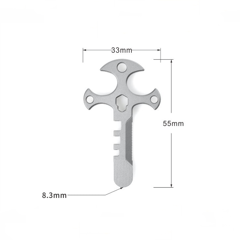 Mini Titanium Pendant Necklace Portable Outdoor  Multi Tools EDC Card Keychain 07FC0E-D4 - KOEEK
