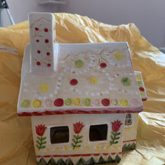 Anthropologie Nathalie Lete Holiday Village House Peach Tea Light Cottage NWT ANTHROPOLOGIE - KOEEK