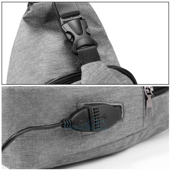 ny Bolso De Hombro Con Puerto USB Para Hombre Casual Mochila Impermeable Antirrobo