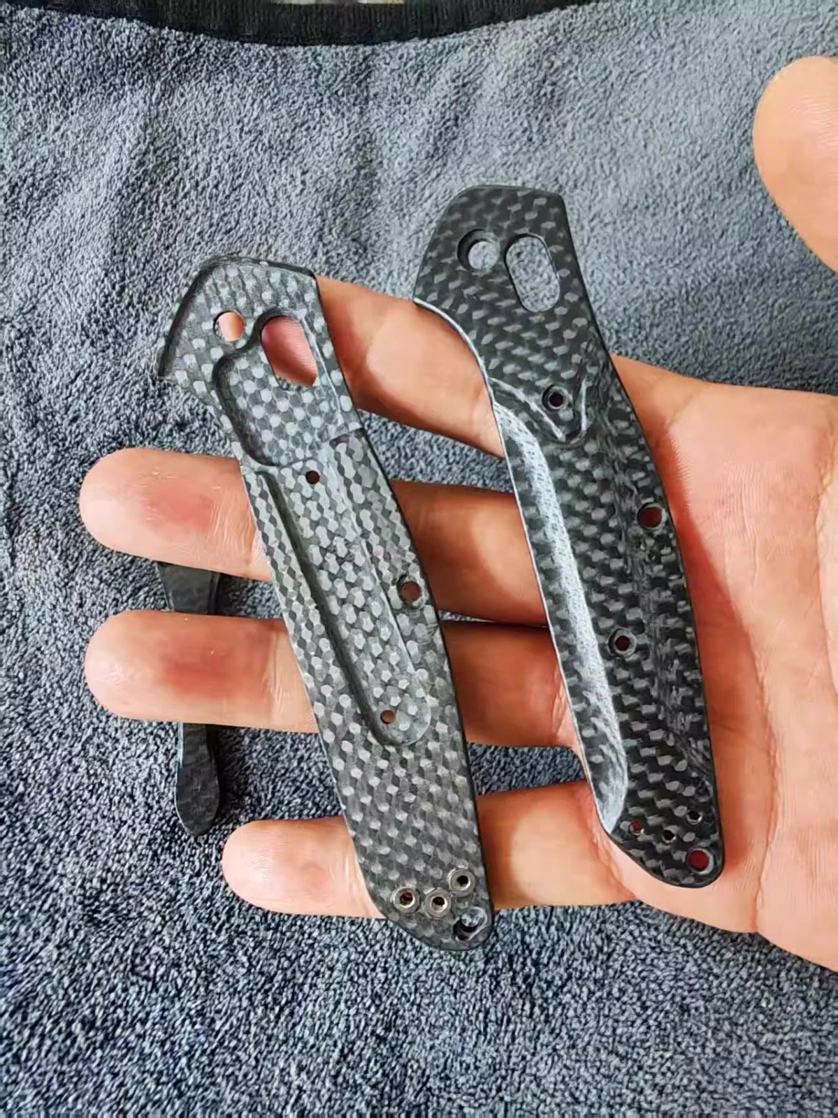 1 Pair Carbon Fibre Handle Scales With Pocket Clip for Benchmade 940.943 Osborne 07FC0E-D4 - KOEEK