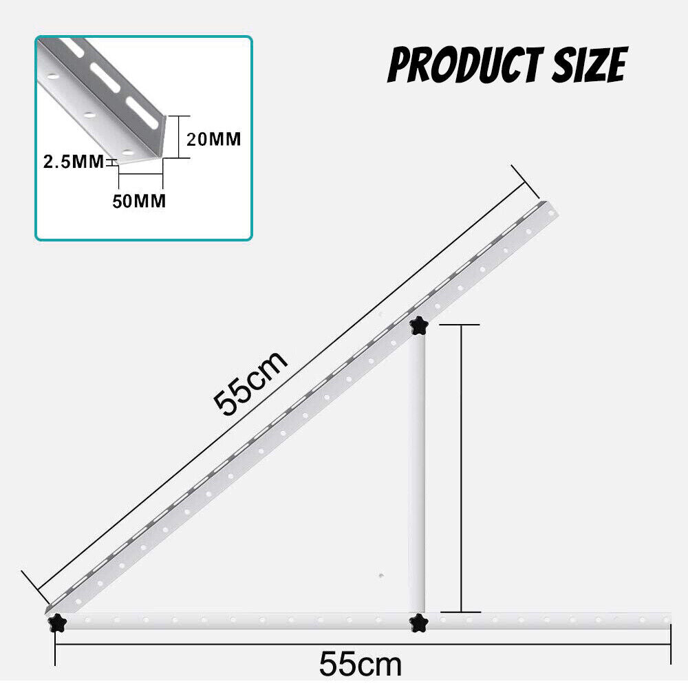 ny 2-8x Solpanel RV Tilt Mount Beslag Tag Flad Overflade Justerbar Vinkelramme