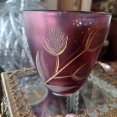 ANTHROPOLOGIE ALEXANDRA ~ NIGHT GARDENIA ETCHED GLASS CANDLE  ~ BEAUTIFUL ANTHROPOLOGIE - KOEEK