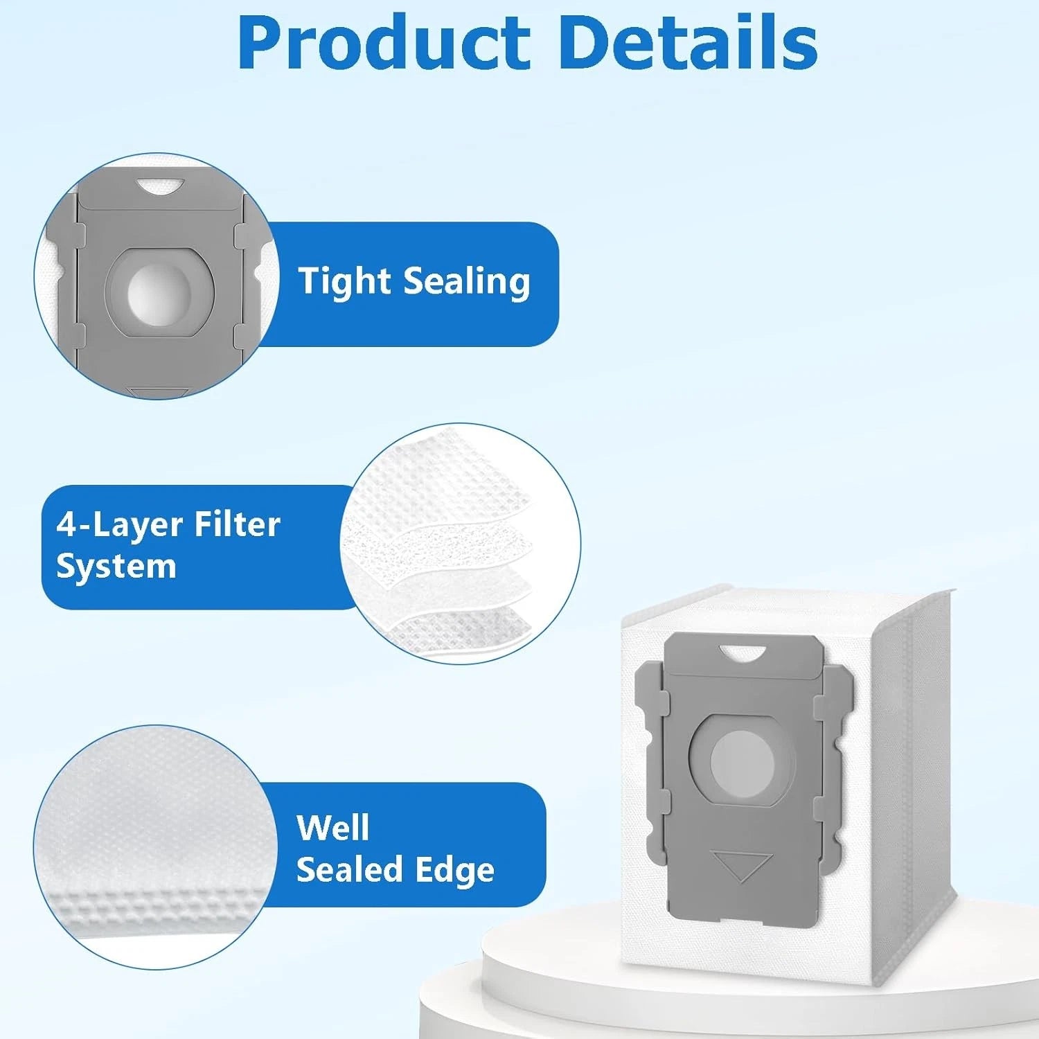 14 replacement vacuum cleaner bags, supporting automatic waste disposal function 07FC0E-D4 - KOEEK