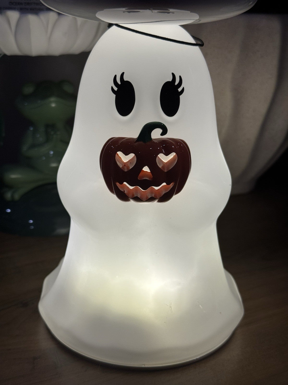 !!! Bath & Body Works Halloween Ghost 3 wick Candle Holder  LIGHTS UP!!! BATH & BODY WORKS - KOEEK