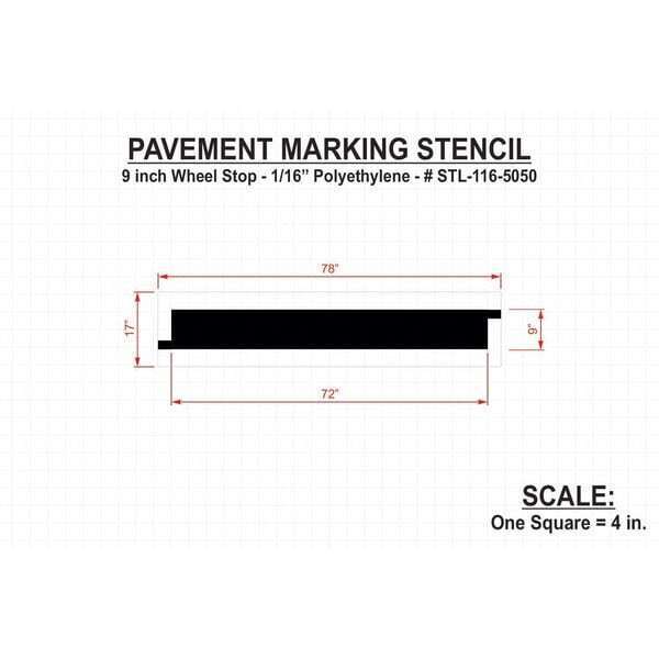 new RAE STL-116-5050 Pavement Stencil 9 in Wheel Stop 18E786 koeek - KOEEK