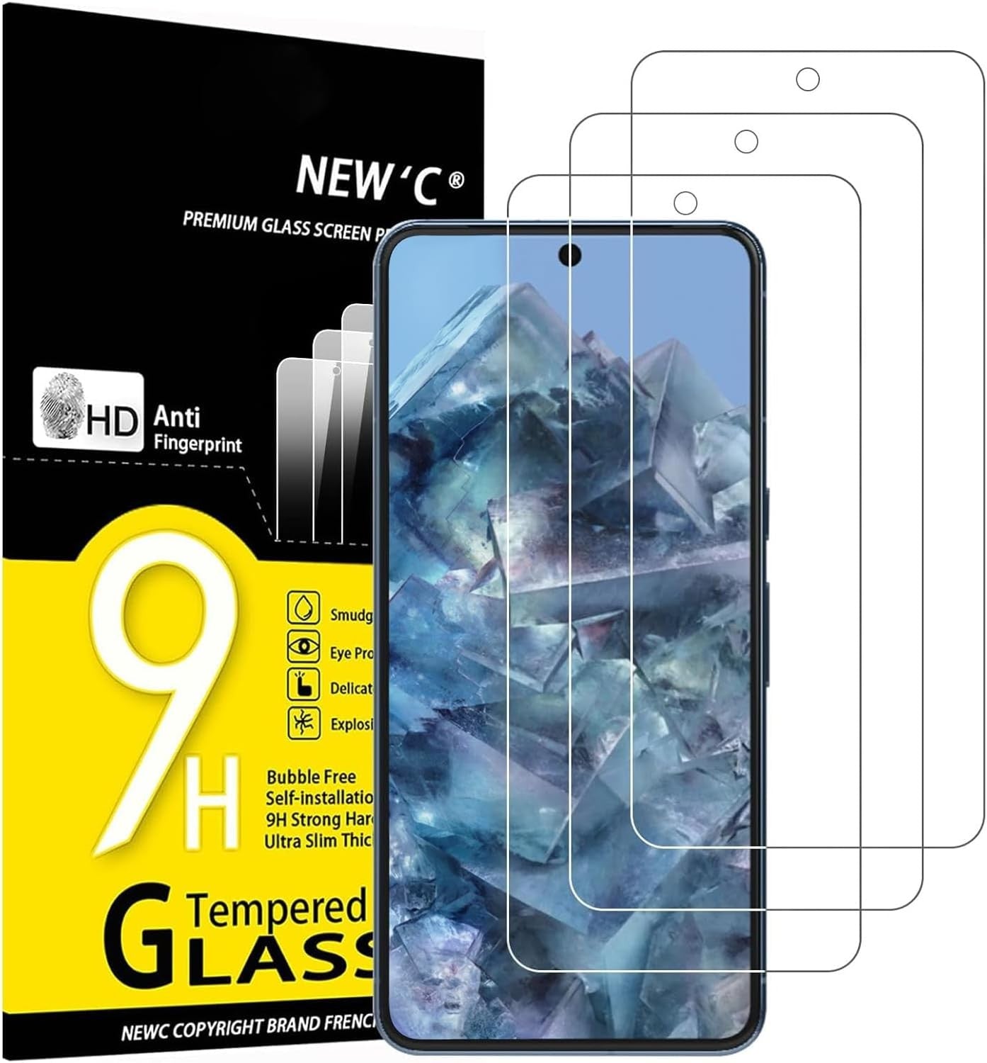 new 'C 3 Pack Designed for Google Pixel 8 Pro Screen Protector Transparent 07FC0E-D4 - KOEEK