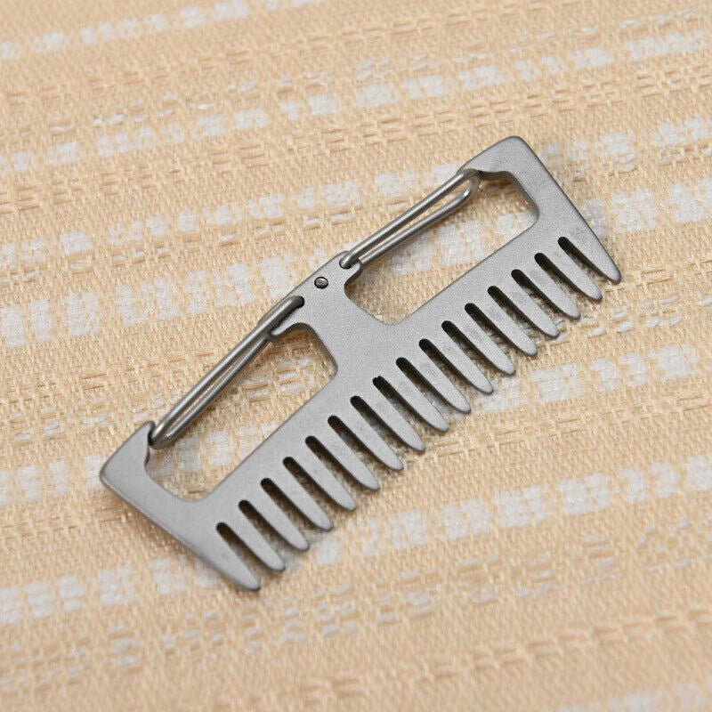 Titanium Ti  Antistatic Comb Unique Fashion Pocket Comb Hair Beard Keychain Comb 07FC0E-D4 - KOEEK