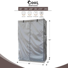 Waterproof Shelf Cover,  (Grey,48" Wx20 Dx72 H Shelves)