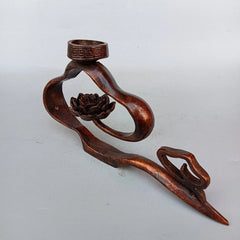 Copper Incense Burner Lotus Cloud Backflow Creative Home Decor Handcrafted 07FC0E-D4 - KOEEK