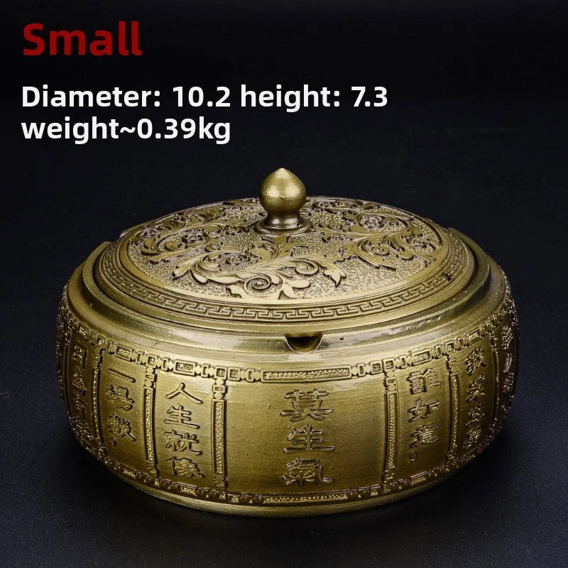 10.2cm Exquisitely Retro Ashtray Household Ornament Decoration Chinese 07FC0E-D4 - KOEEK