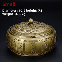 10.2cm Exquisitely Retro Ashtray Household Ornament Decoration Chinese 07FC0E-D4 - KOEEK