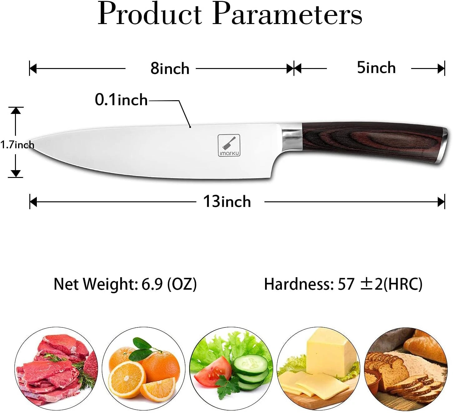 8-inch Family Essentials Sharp Kitchen Knife HC Steel Japanese Knife 07FC0E-D4 - KOEEK