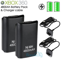 ny 4800mAh genopladelig batteripakke til Xbox 360 USB-controller &amp; opladerkabel