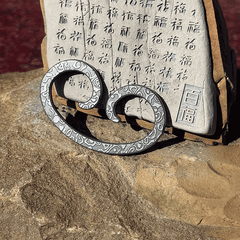 Damascus Pattern Steel Pocket Keychain Buckle EDC Car Motorcycle Quick Hook Tool 07FC0E-D4 - KOEEK