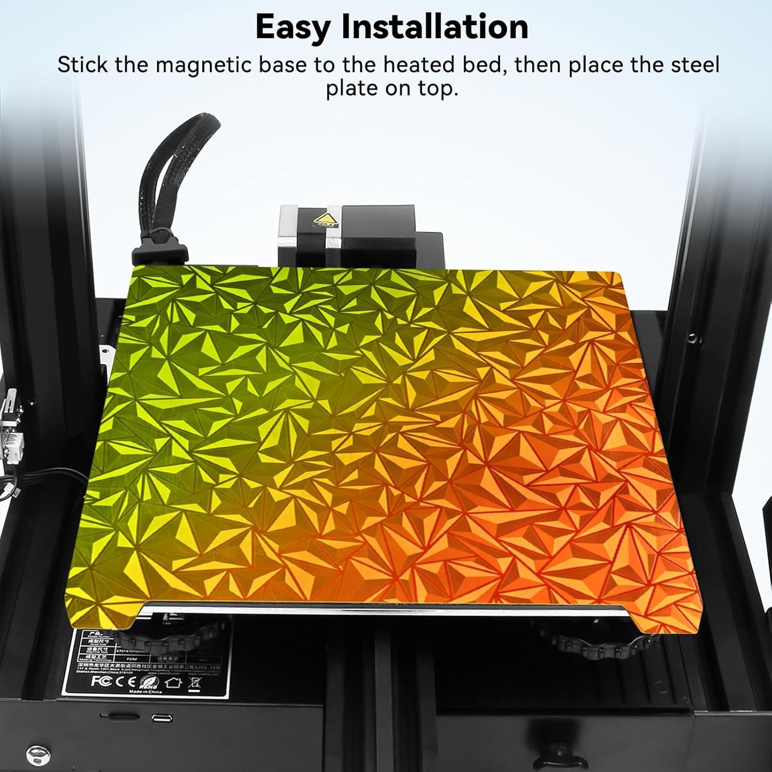 new Ender 3 /Pro/V2/Neo PEO PEI Build Plate,Magnetic Print Bed,Holographic... 07FC0E-D4 - KOEEK
