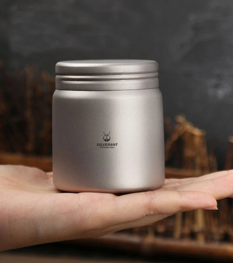 Titanium EDC Storage Box Coffee Tea Cans Emergency Container Bottle Jar 160ML 07FC0E-D4 - KOEEK