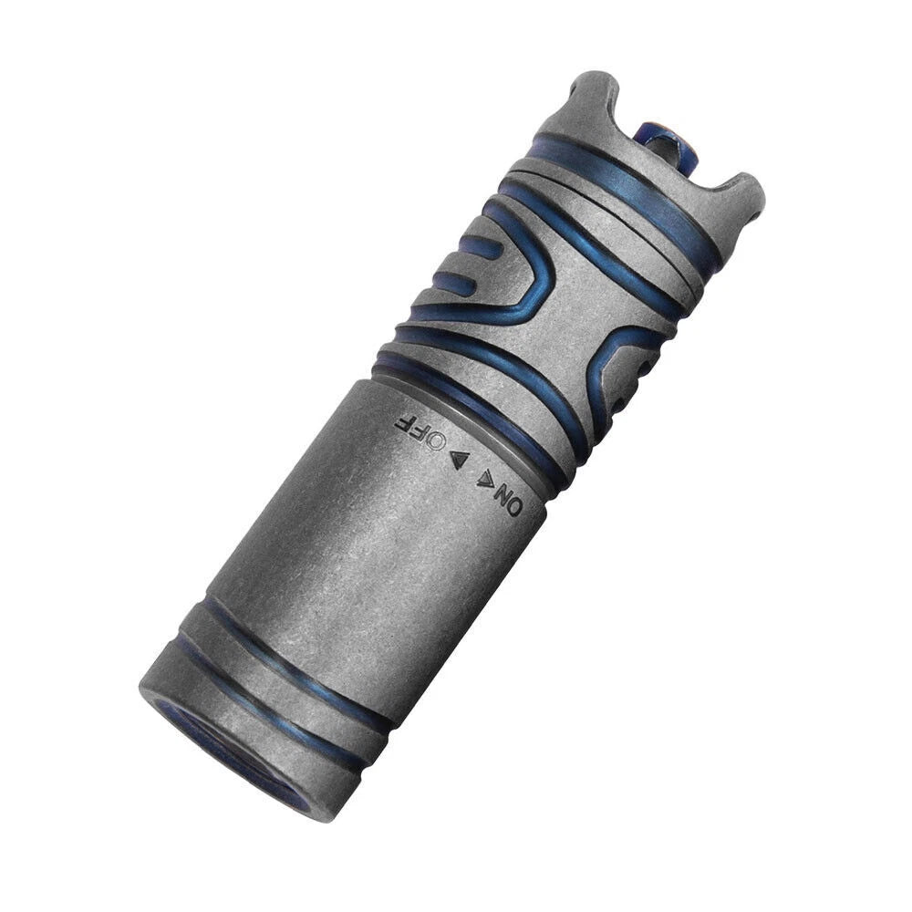 Titanium Mini Rechargeable LED Flashlight Waterproof Keychain Pendant EDC Light 07FC0E-D4 - KOEEK