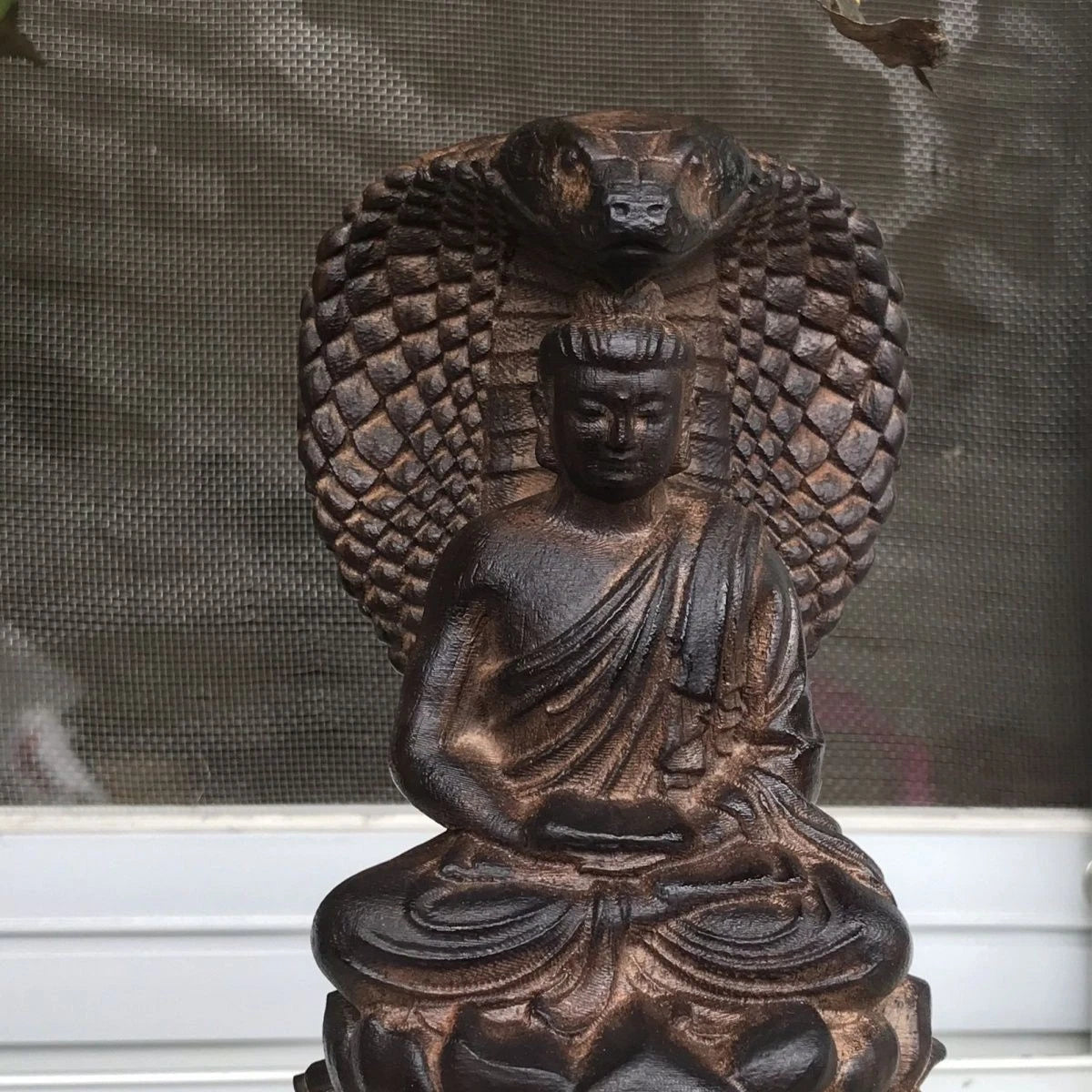 Vietnamese Agarwood Carved Buddha Vairocana Figurine Wooden Sculpture Home Decor 07FC0E-D4 - KOEEK