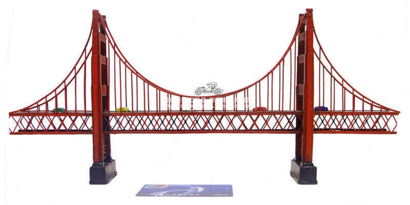Handmade Iron Art Golden Gate Bridge Model Retro Home Bar Decor 40*6*18.5CM 07FC0E-D4 - KOEEK