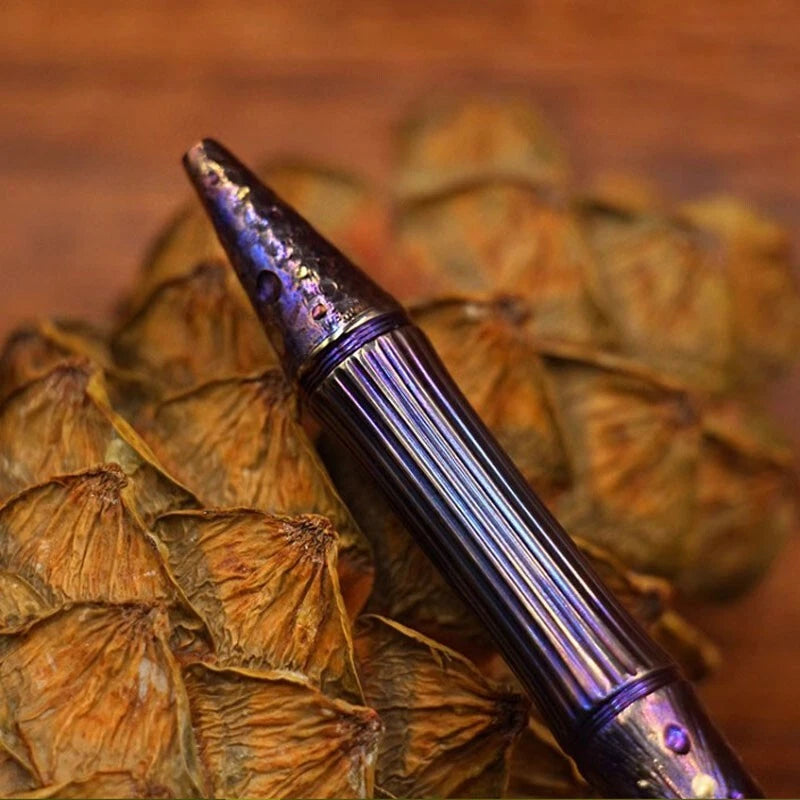 EDC Titanium Alloy Meteorite Pattern Pocket Ballpoint Pen Spinner Toy 5 Refills 07FC0E-D4 - KOEEK