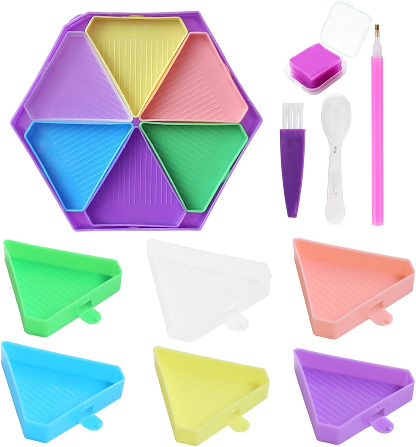 new Diamond Painting Trays Sorter 7Pcs Divided Colorful Trays with Diamond Painting