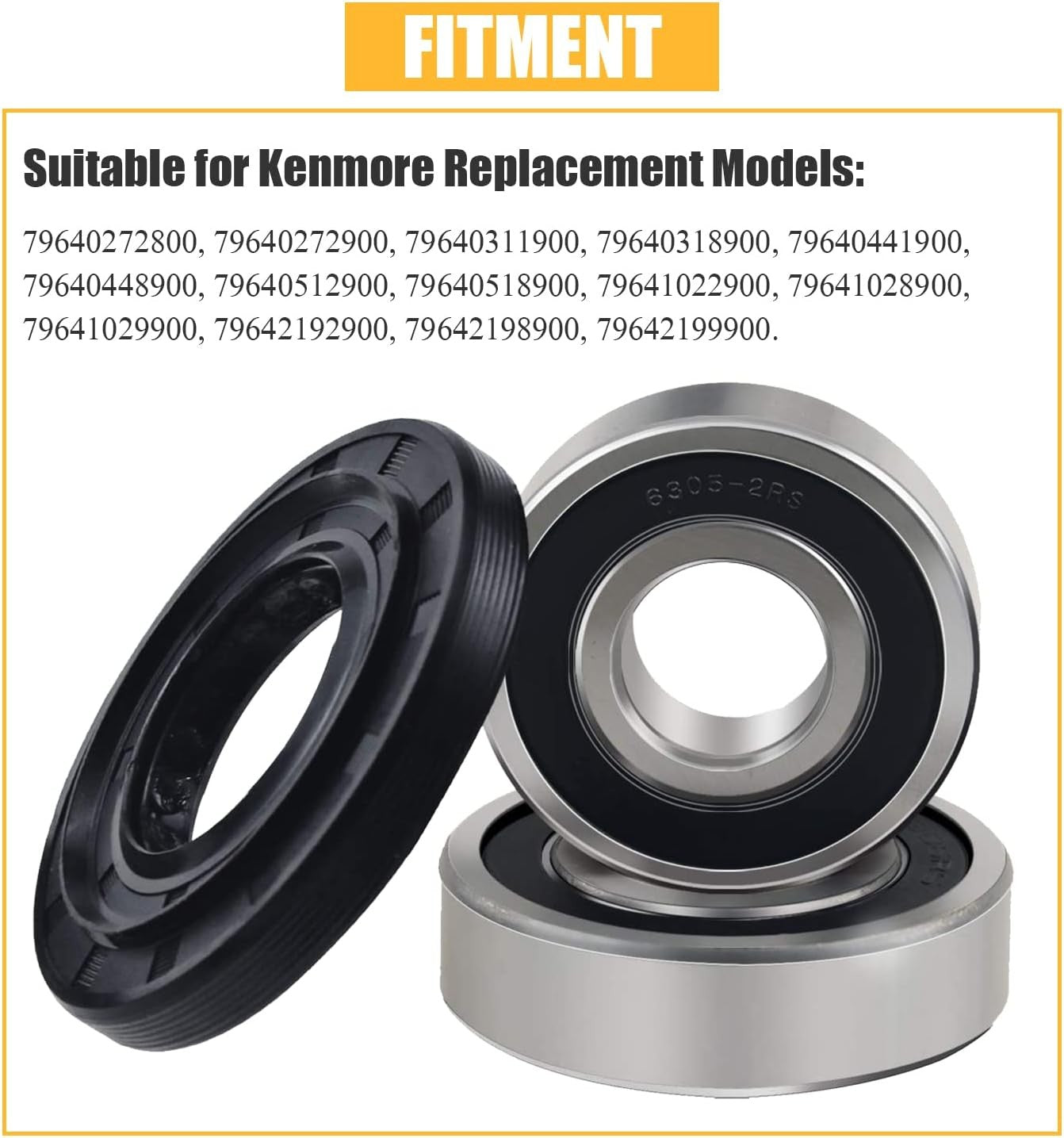 new Front Load Washer Tub Ball Bearings Washing Machine Bearing Kit Black 07FC0E-D4 - KOEEK