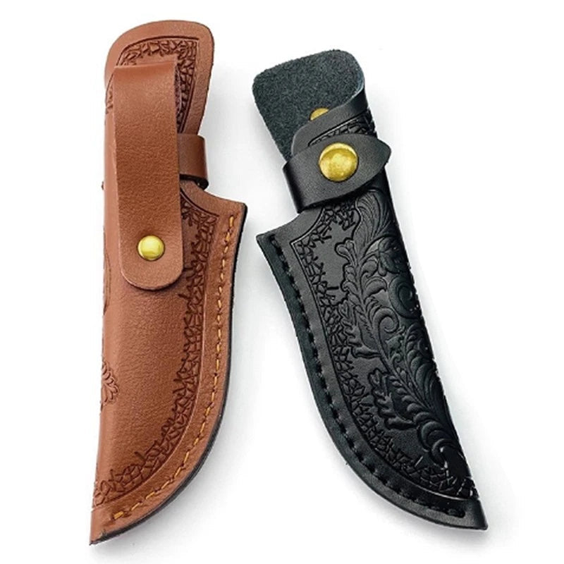 Cowhide Straight Knife Sheath Leather Pocket Sheath Outdoor Belt Case Protective 07FC0E-D4 - KOEEK