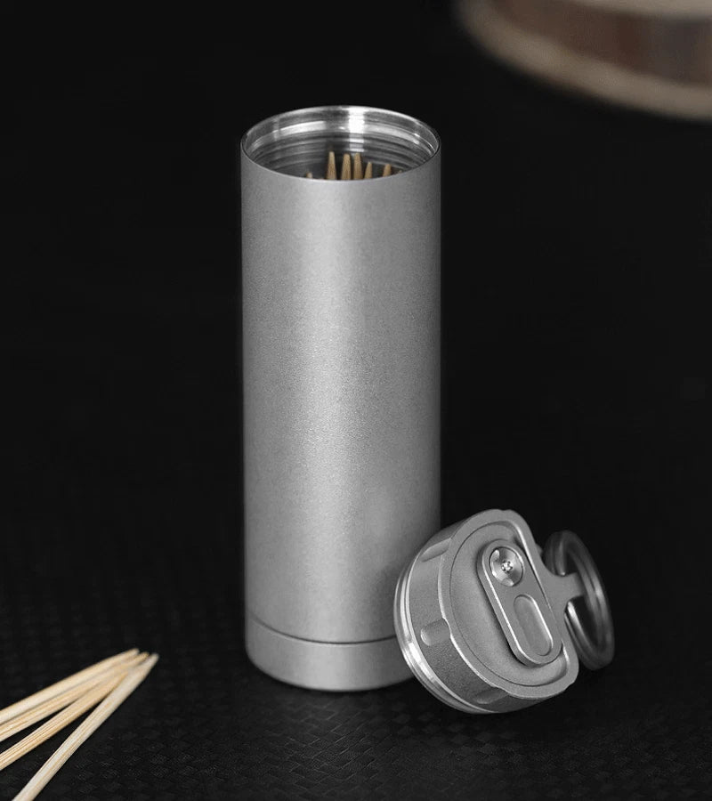 Waterproof Titanium Medication Pill Container Box Bottle Case Keychain Holder 07FC0E-D4 - KOEEK