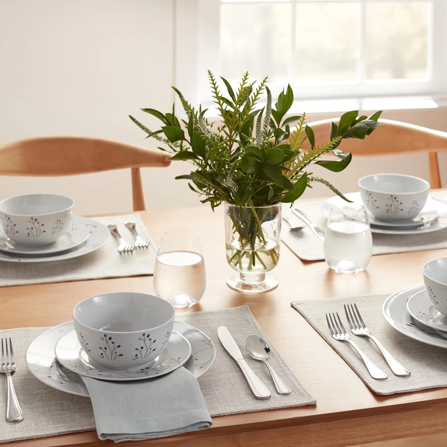 18 Piece Kitchen Utensil Set, Plates, Dishes, Bowls, 6 Servings, Twig Color 07FC0E-D4 - KOEEK