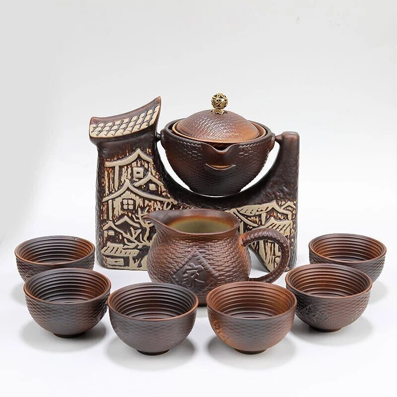 Lazy Man Tea Set Ceramic Teapot Semi Automatic Tea Making Kung Fu Tea Ceremony 07FC0E-D4 - KOEEK